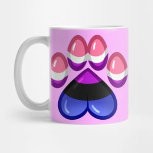 LGBTQ+ Pride Heart Paws - Genderfluid Mug